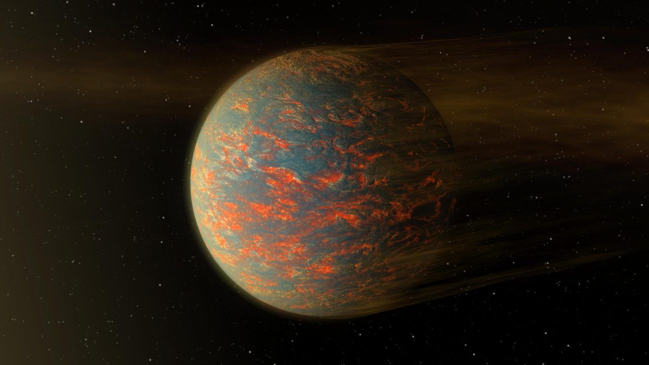【▲ 恒星の放射によって大気が吹き飛ばされる系外惑星の想像図（Credit: NASA/JPL-Caltech）】