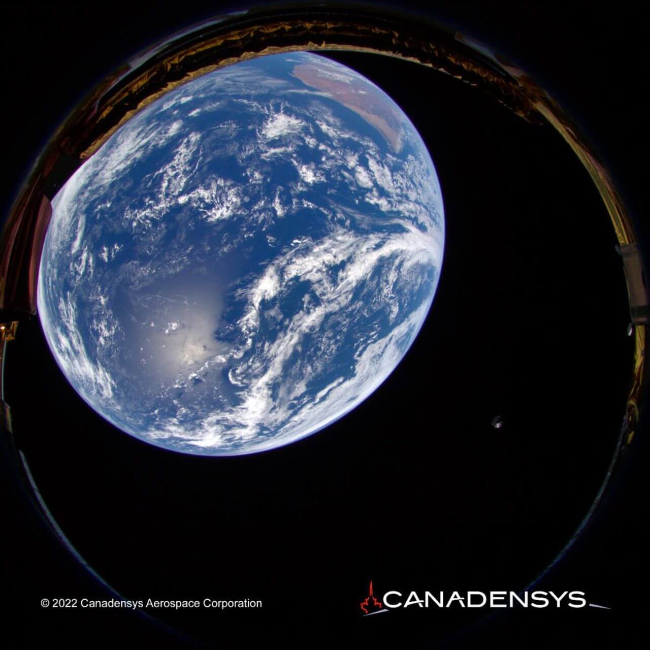 HAKUTO-Rミッション1ランダーに搭載されているCanadensys Aerospace社のカメラで撮影された地球