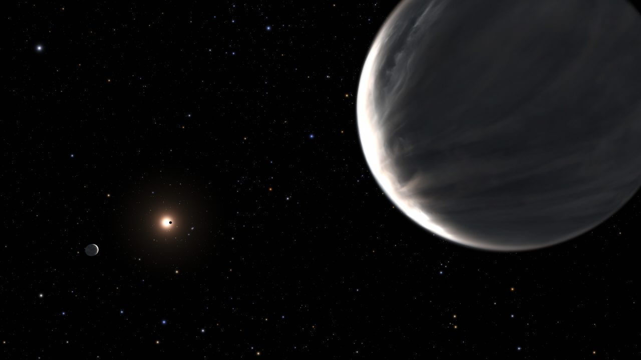 赤色矮星ケプラー138を公転する系外惑星の想像図