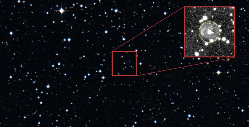 A sky survey image centred on the newly-discovered O(H) star SALT J203959.5-034117 (J2039).