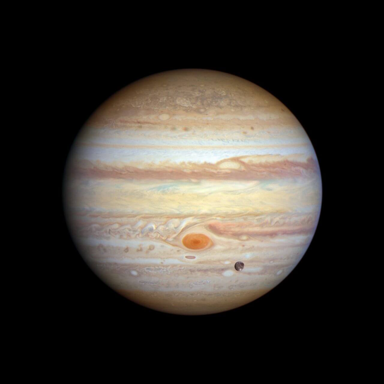 【▲ ハッブル宇宙望遠鏡の広視野カメラ3（WFC3）で2023年1月に撮影された木星（Credit: NASA, ESA, STScI, A. Simon (NASA-GSFC), M. H. Wong (UC Berkeley), J. DePasquale (STScI)）】