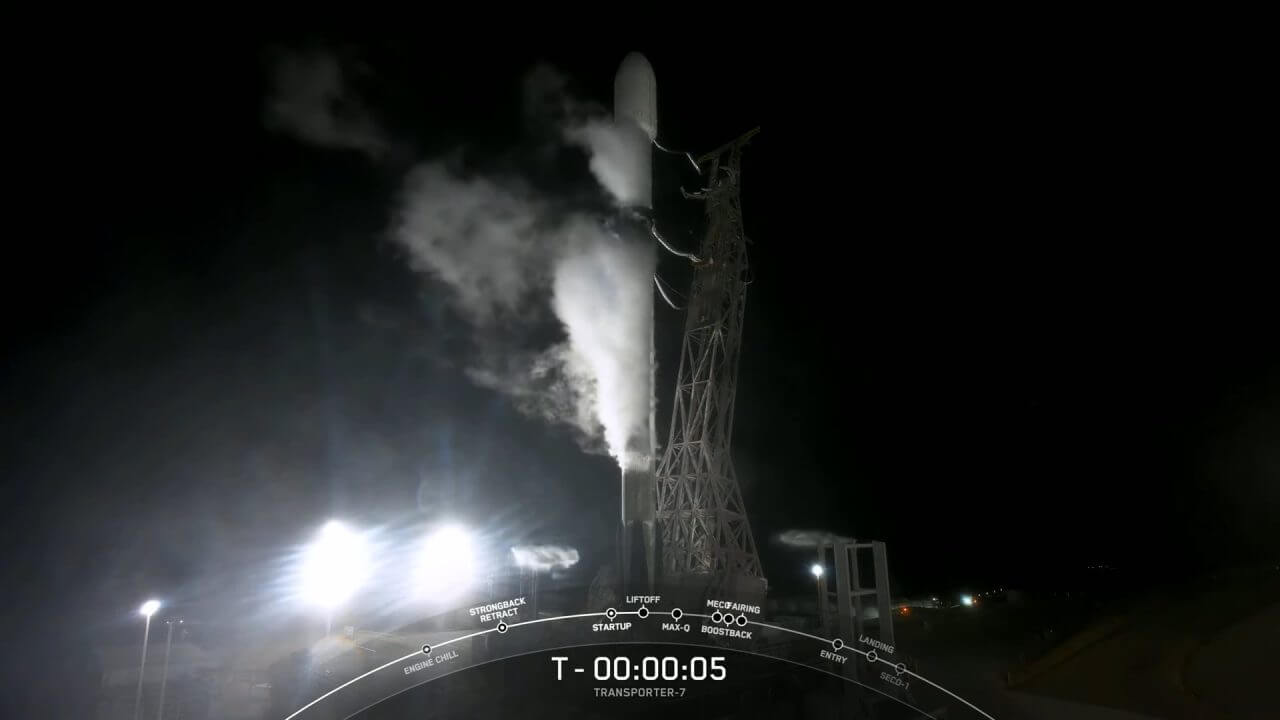 スペースX、ライドシェアミッション「Transporter-7」の打ち上げを実施