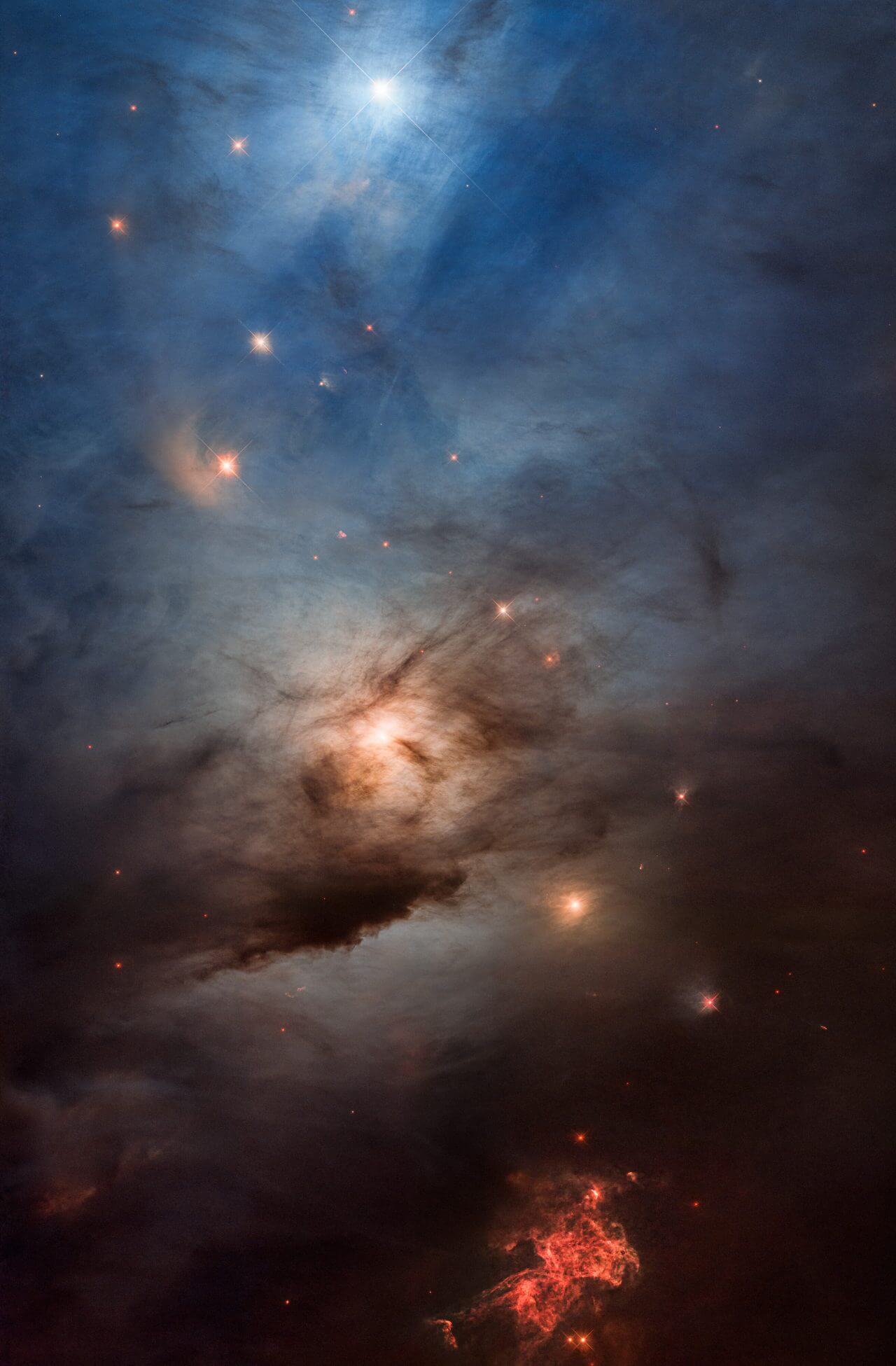 【▲ ハッブル宇宙望遠鏡の打ち上げ33周年記念画像として公開された反射星雲「NGC 1333」（Credit: NASA, ESA, STScI）】