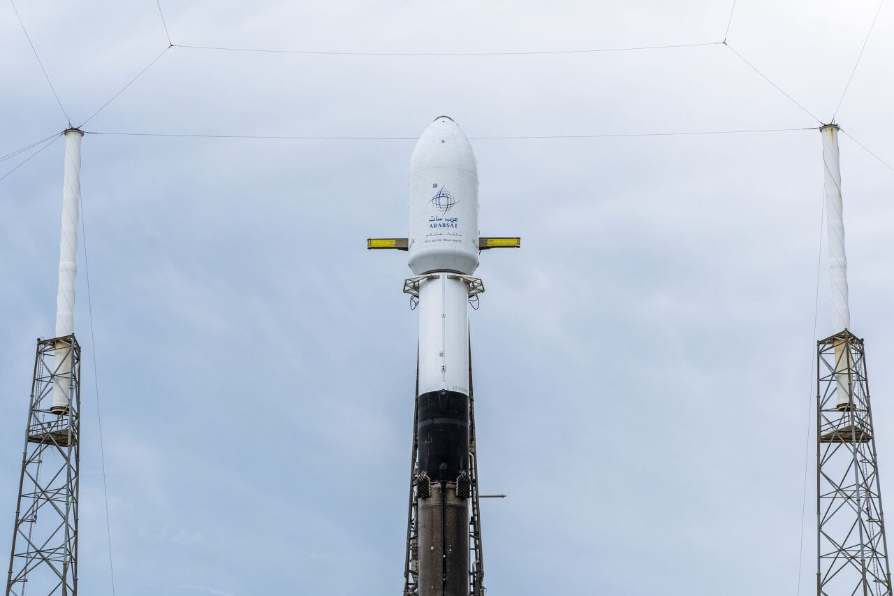 “SpaceX Launches Falcon 9 with Arabsat BADR-8 Communication Satellite on Board”