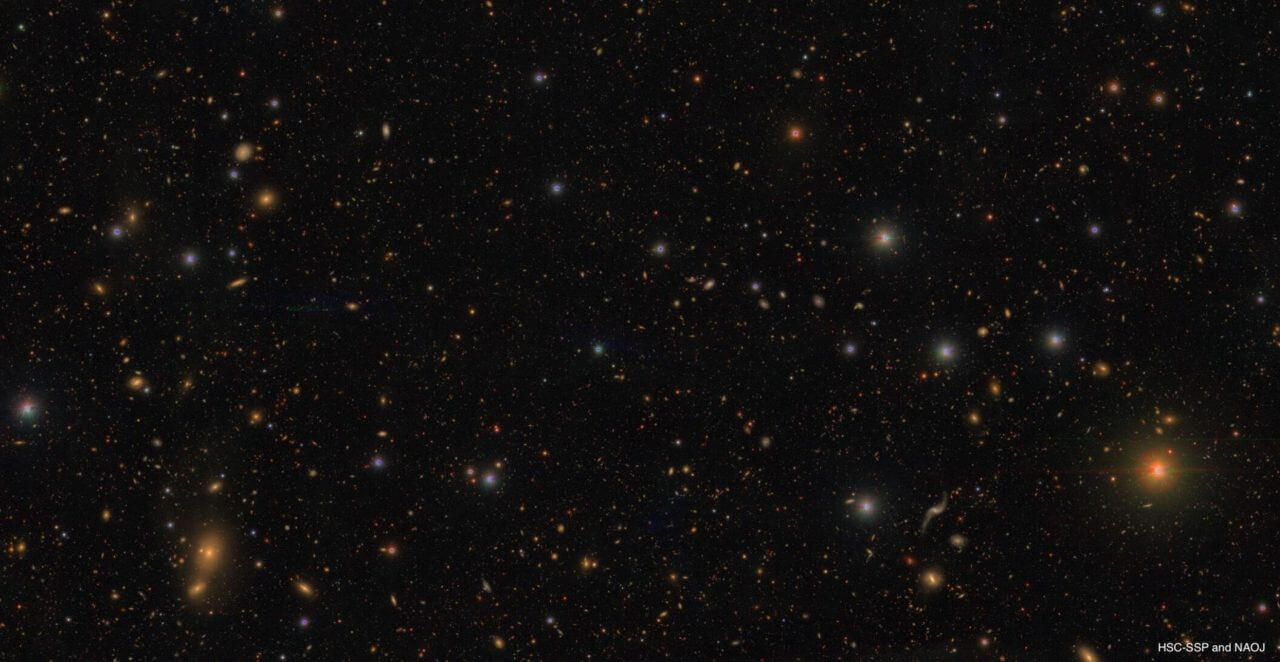 【▲ 図1: HSC-SSPが撮影した宇宙の画像の一例。 (Image Credit: HSC-SSPプロジェクト & 国立天文台) 】