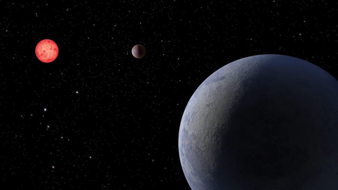 【▲ 赤色矮星を公転する系外惑星の想像図（Credit: NASA/JPL-Caltech）】