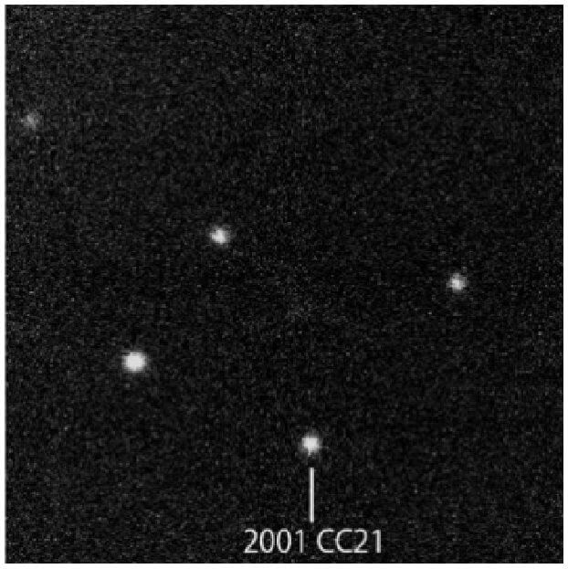 【▲ なよろ市立天文台のピリカ望遠鏡で2023年1月15日に撮影された小惑星「2001 CC21」（Credit: 北海道大学）】