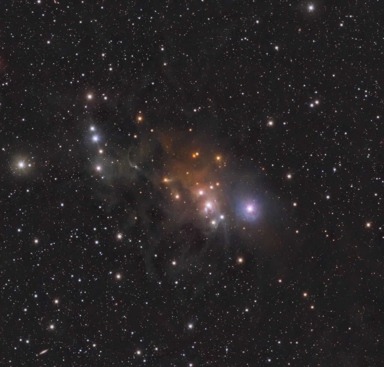 【▲ VISTA望遠鏡の高感度赤外線カメラ「VIRCAM」で撮影された反射星雲「IC 2631」（Credit: ESO/Meingast et al.）】