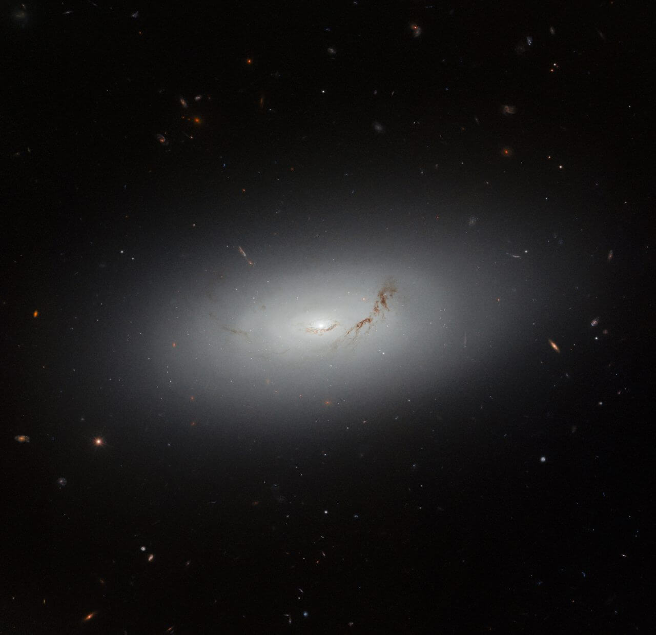 【▲ ハッブル宇宙望遠鏡で撮影されたレンズ状銀河「NGC 3156」（Credit: ESA/Hubble & NASA, R. Sharples, S. Kaviraj, W. Keel）】