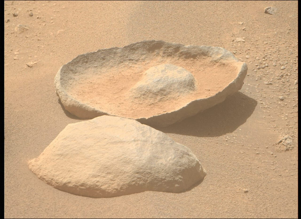 【▲ 火星探査車PerseveranceのMastcam-Zを使って火星のジェゼロ・クレーターで撮影された岩。名前は「ミドル・マウンテン」、愛称は「ソンブレロ・ロック」。2023年9月8日撮影（Credit: NASA/JPL-Caltech/ASU）】
