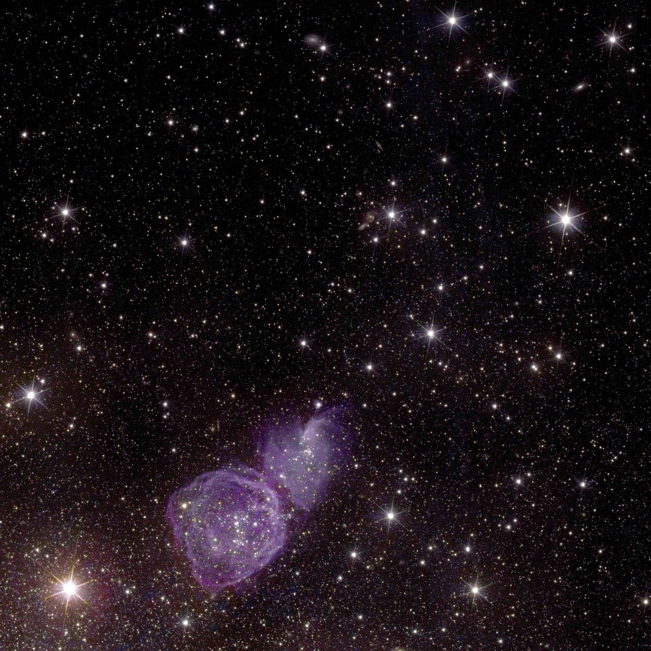 【▲ Euclid（ユークリッド）宇宙望遠鏡で撮影された不規則銀河「NGC 6822」の一部を拡大した画像（Credit: ESA/Euclid/Euclid Consortium/NASA, image processing by J.-C. Cuillandre (CEA Paris-Saclay), G. Anselmi）】