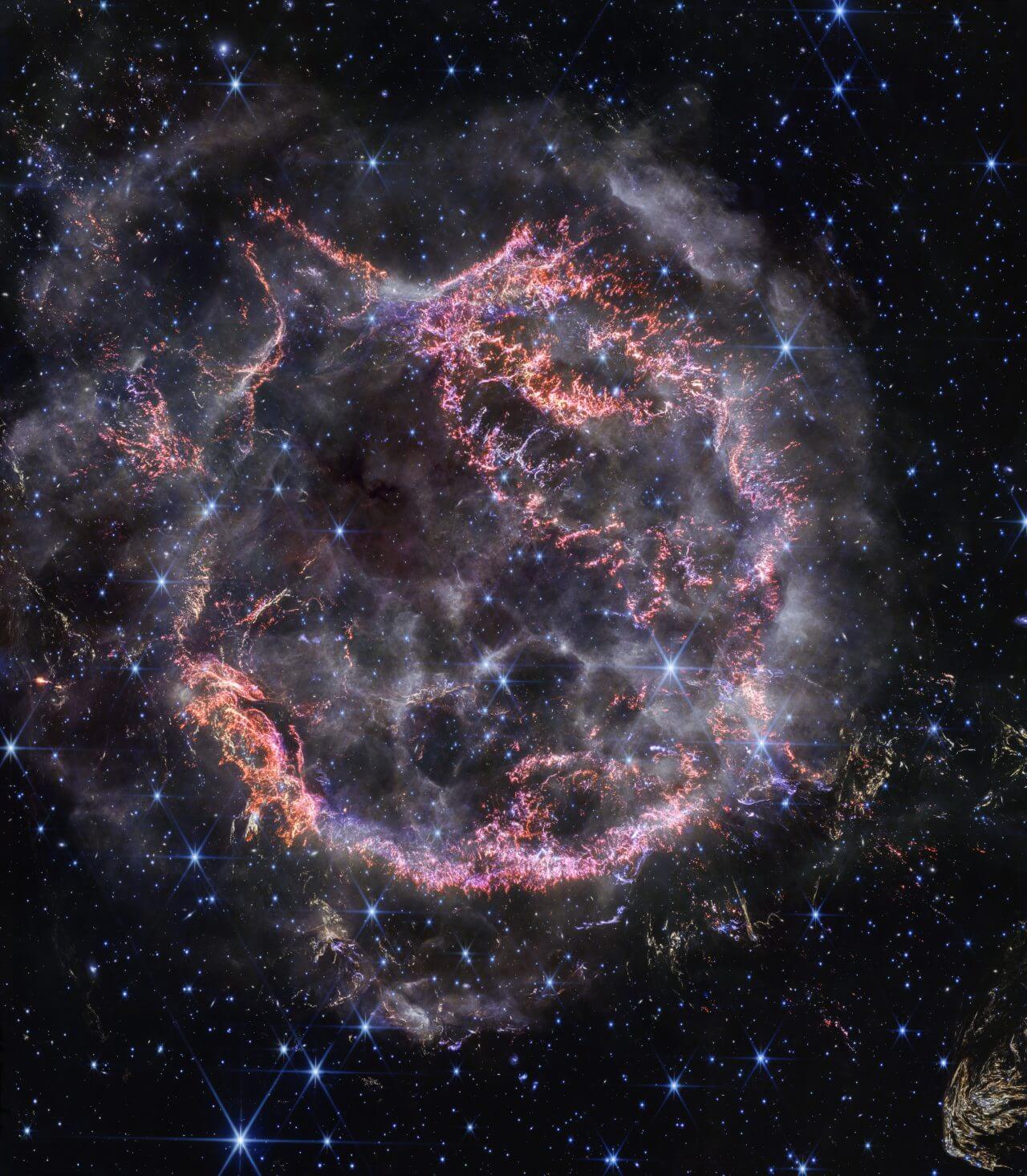 The remnant of the Cassiopeia A supernova was captured by the Webb Space Telescope  sorae universe portal website