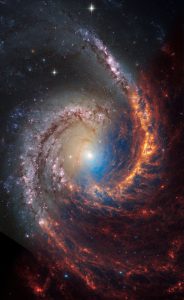 "スパニッシュダンサー" 渦巻銀河「NGC 1566」　ウェッブとハッブルで観測