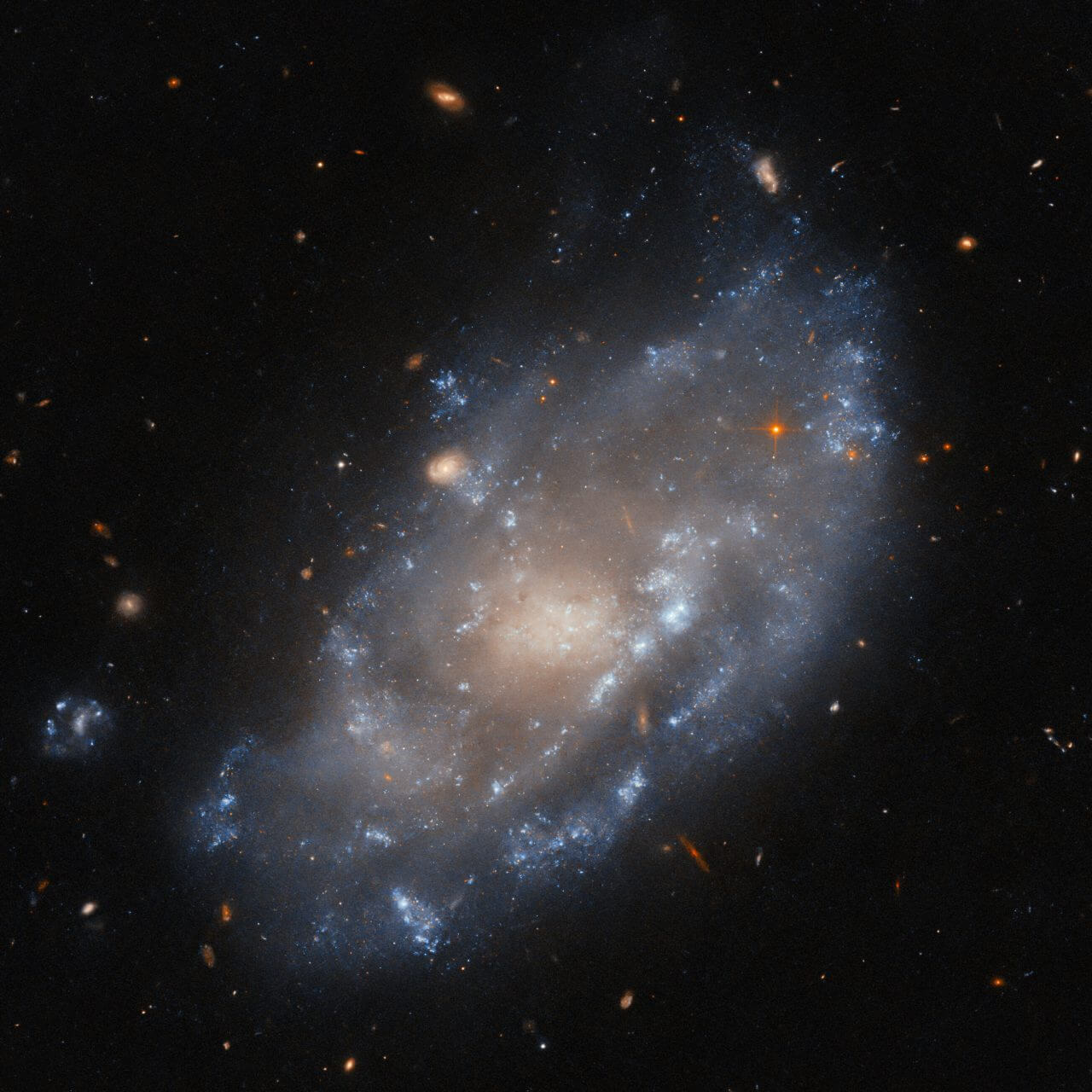【▲ ハッブル宇宙望遠鏡（HST）の掃天観測用高性能カメラ（ACS）で撮影された矮小銀河「IC 776」（Credit: ESA/Hubble & NASA, M. Sun）】