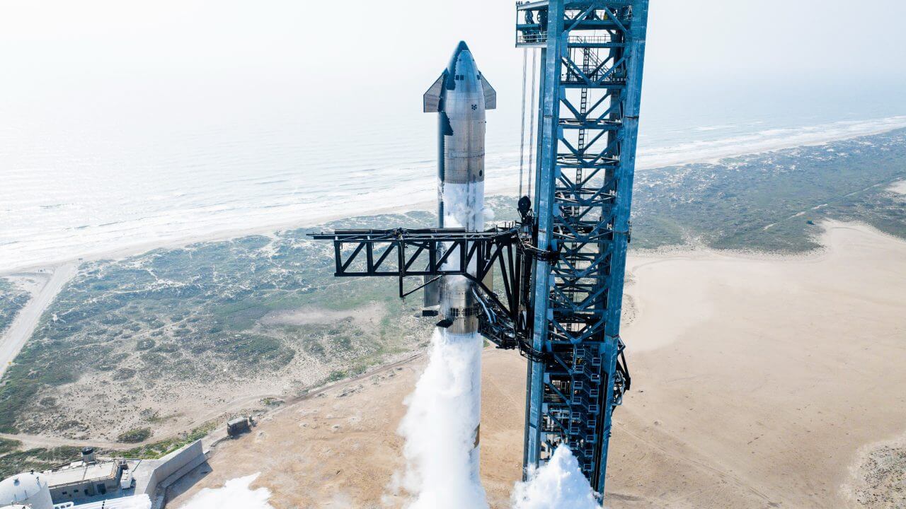【▲ 第4回飛行試験に向けて行われた新型ロケット「Starship（スターシップ）」の打ち上げリハーサル時の様子。スペースXがアメリカの現地時間2024年5月20日に公開（Credit: SpaceX）】