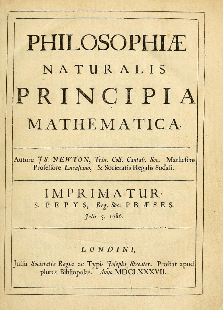 【▲ 図6：アイザック・ニュートンの著書『プリンキピア』の扉（Credit: Wikimedia Commons）】