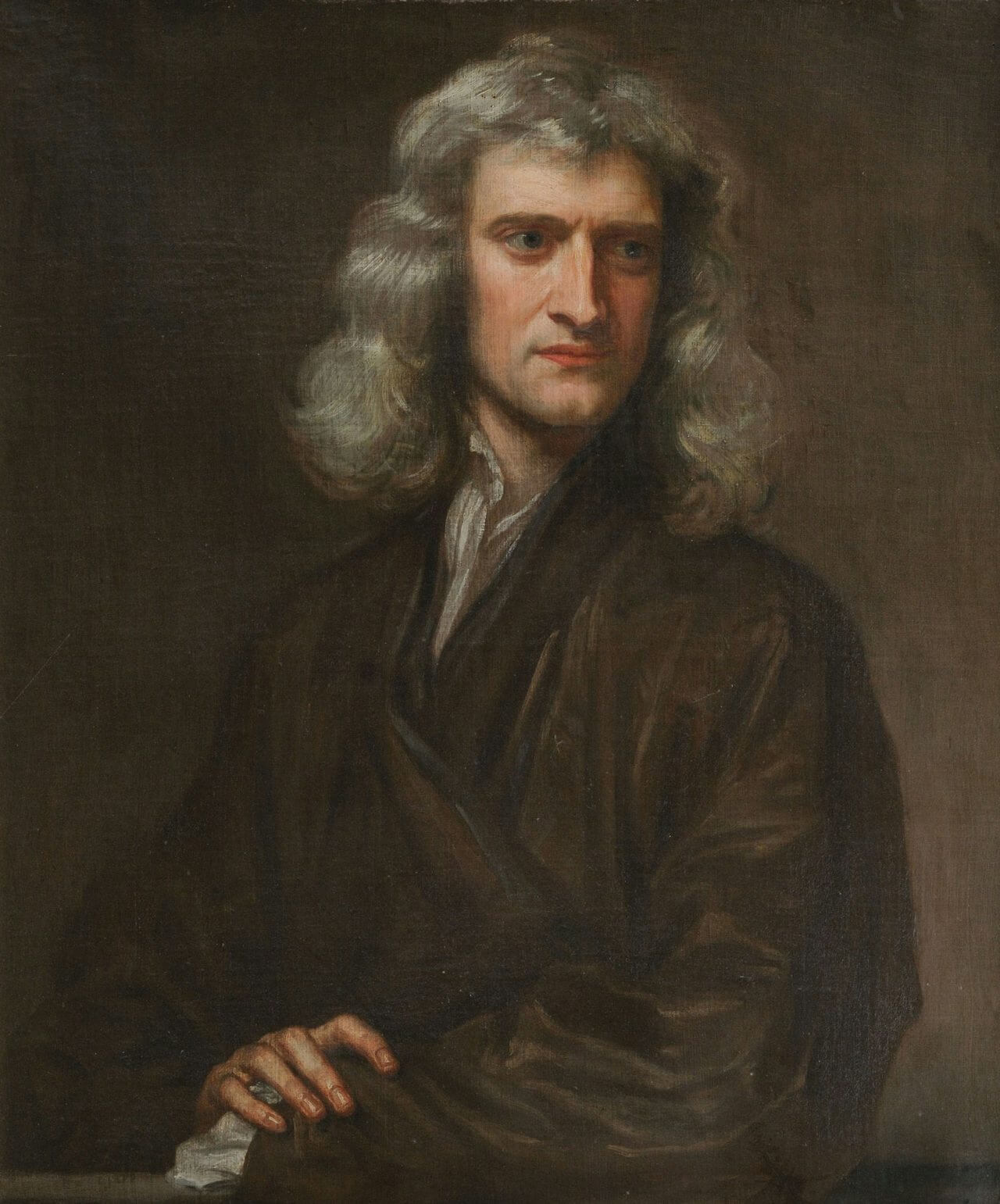 【▲ 図5：近代物理学の父と呼ばれるアイザック・ニュートン（Portrait of Isaac Newton (1642-1727) by Godfrey Kneller（1646～1623）Credit: Wikimedia Commons）】