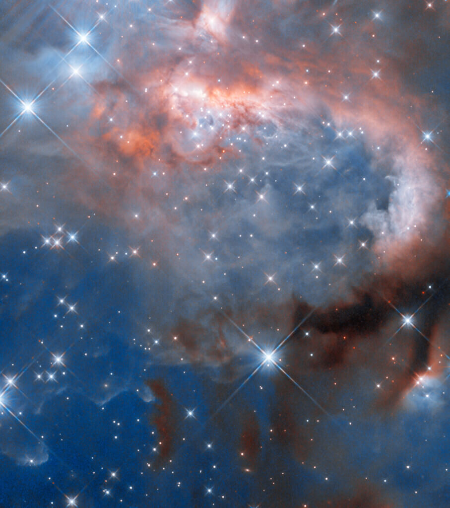 【▲ ハッブル宇宙望遠鏡の「広視野カメラ3（WFC3）」で撮影された輝線星雲「RCW 7」（Credit: ESA/Hubble & NASA, J. Tan (Chalmers University & University of Virginia), R. Fedriani (Institute for Astrophysics of Andalusia)）】
