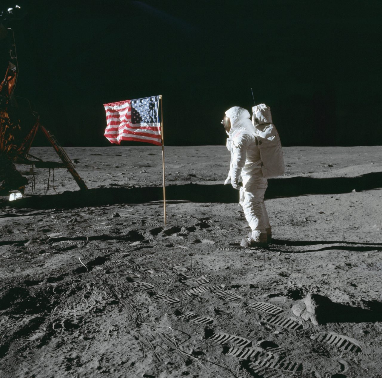 【▲ 月面に立つ「アポロ11号」のバズ・オルドリン宇宙飛行士（Credit: NASA）】