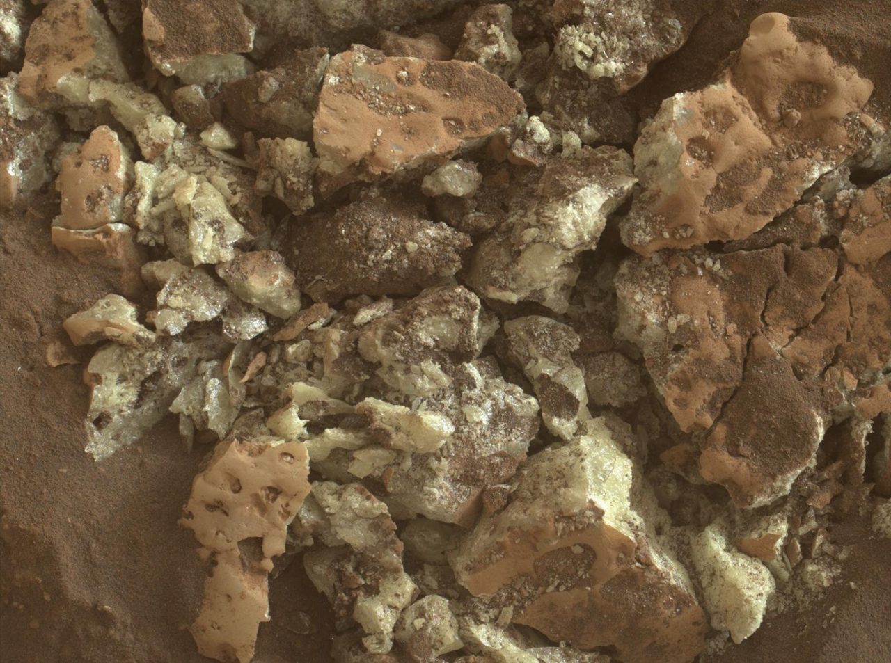 【▲ アメリカ航空宇宙局（NASA）の火星探査車「Curiosity（キュリオシティ）」の火星拡大鏡撮像装置「MAHLI」で撮影された岩石「Convict Lake」のクローズアップ。2024年6月4日撮影（Credit: NASA/JPL-Caltech/MSSS）】