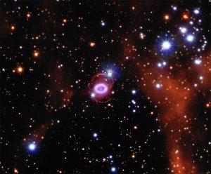 ニュートリノが検出された超新星「SN 1987A」の残骸　X線宇宙望遠鏡チャンドラの打ち上げ25周年記念画像から