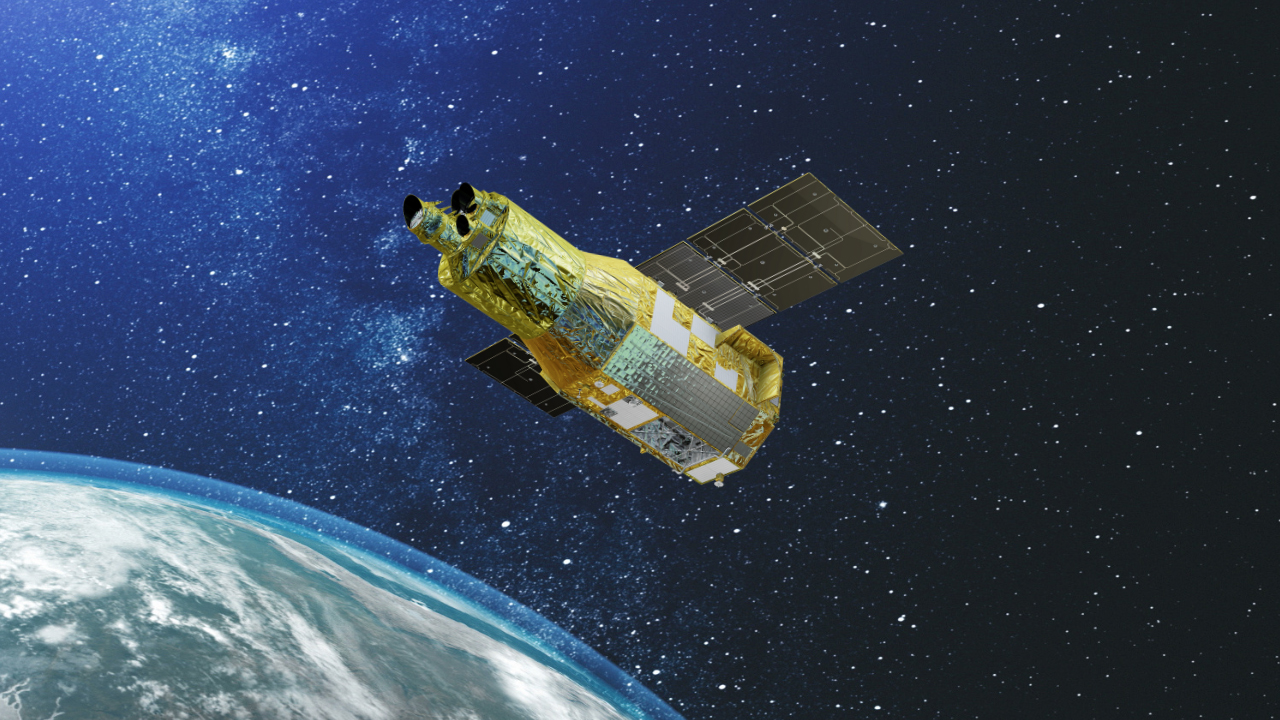 図2: 宇宙で観測を行うXRISMの想像図。（Credit: JAXA）