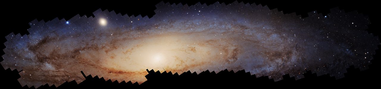 ハッブル宇宙望遠鏡（HST）の観測データを使って作成された「アンドロメダ銀河（M31）」のパノラマ（Credit: Science: NASA, ESA, Benjamin F. Williams (UWashington), Zhuo Chen (UWashington), L. Clifton Johnson (Northwestern); Image Processing: Joseph DePasquale (STScI)）