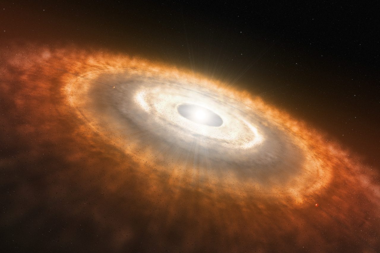 アーティストによる原始惑星系円盤の想像図（Credit: ESO/L. Calçada）