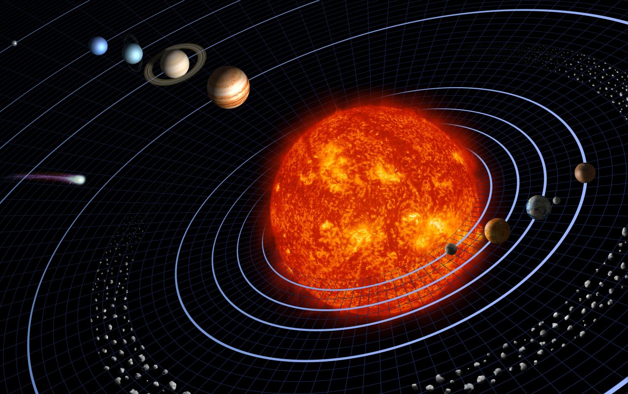 太陽系のイメージイラスト（Credit: NASA/JPL）