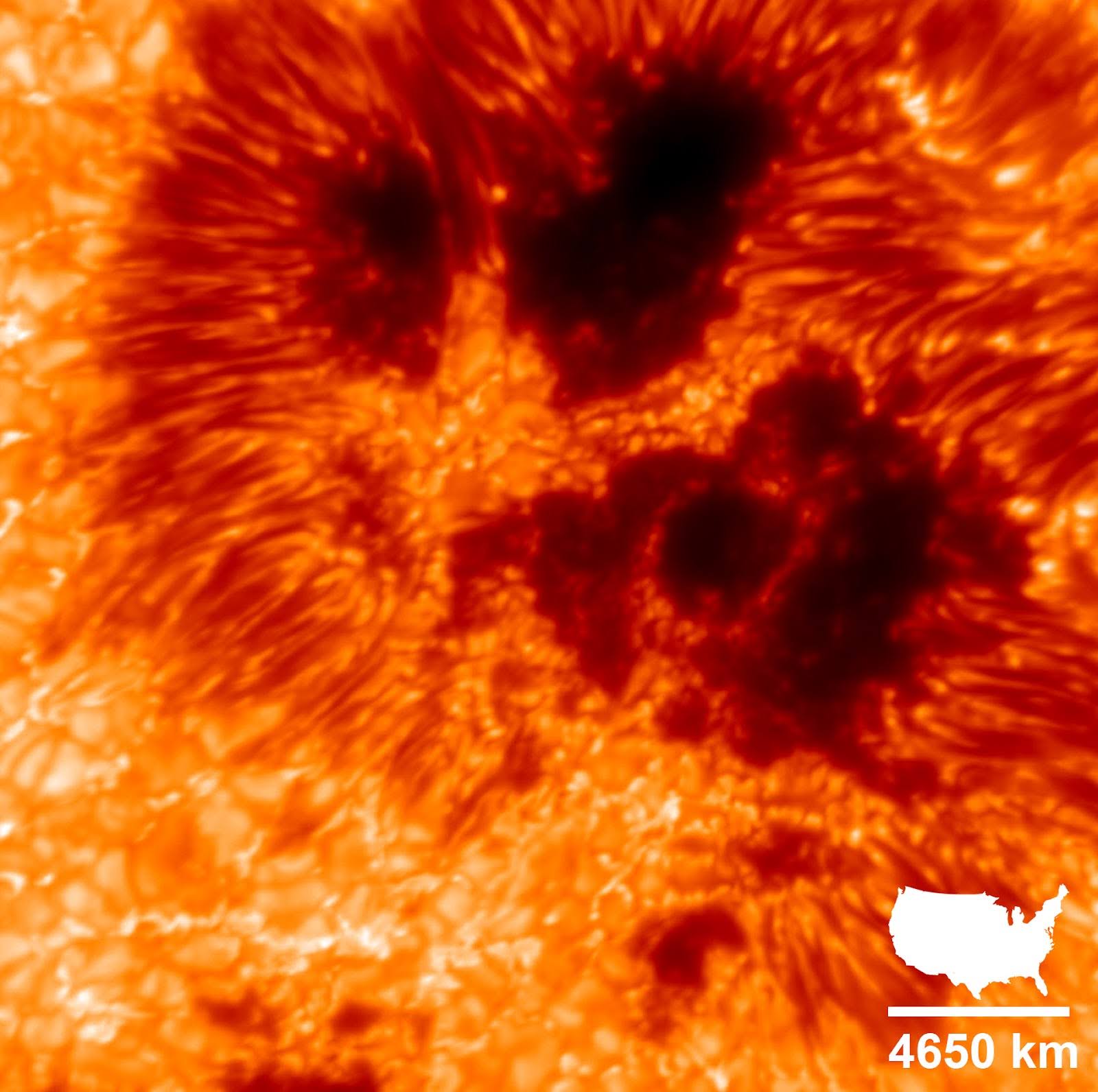 イノウエ太陽望遠鏡で撮影した太陽の黒点【今日の宇宙画像】