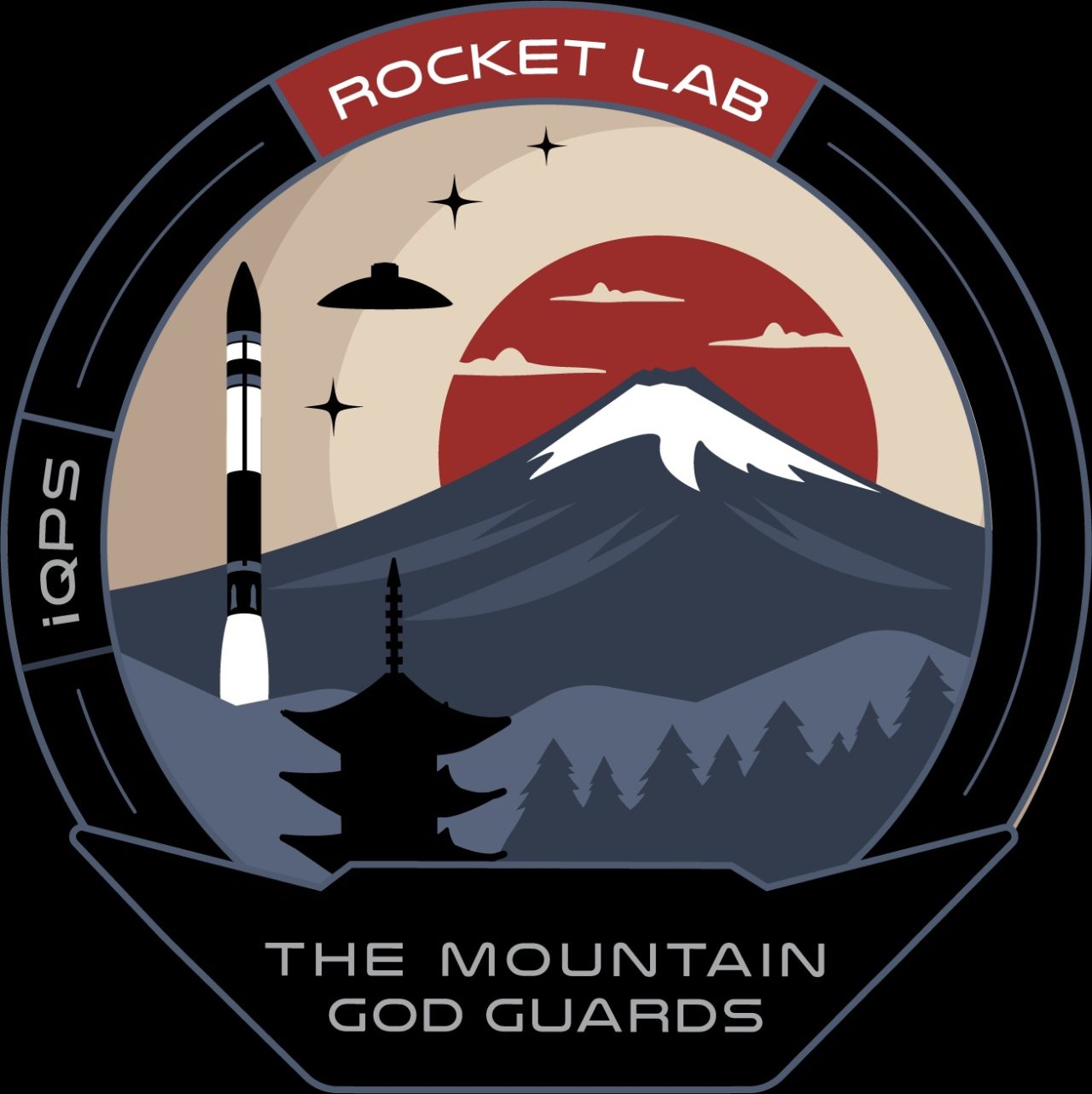 Rocket LabによるQPS-SAR 11号機「ヤマツミ-I」打ち上げミッション「The Mountain God Guards」のミッションパッチ