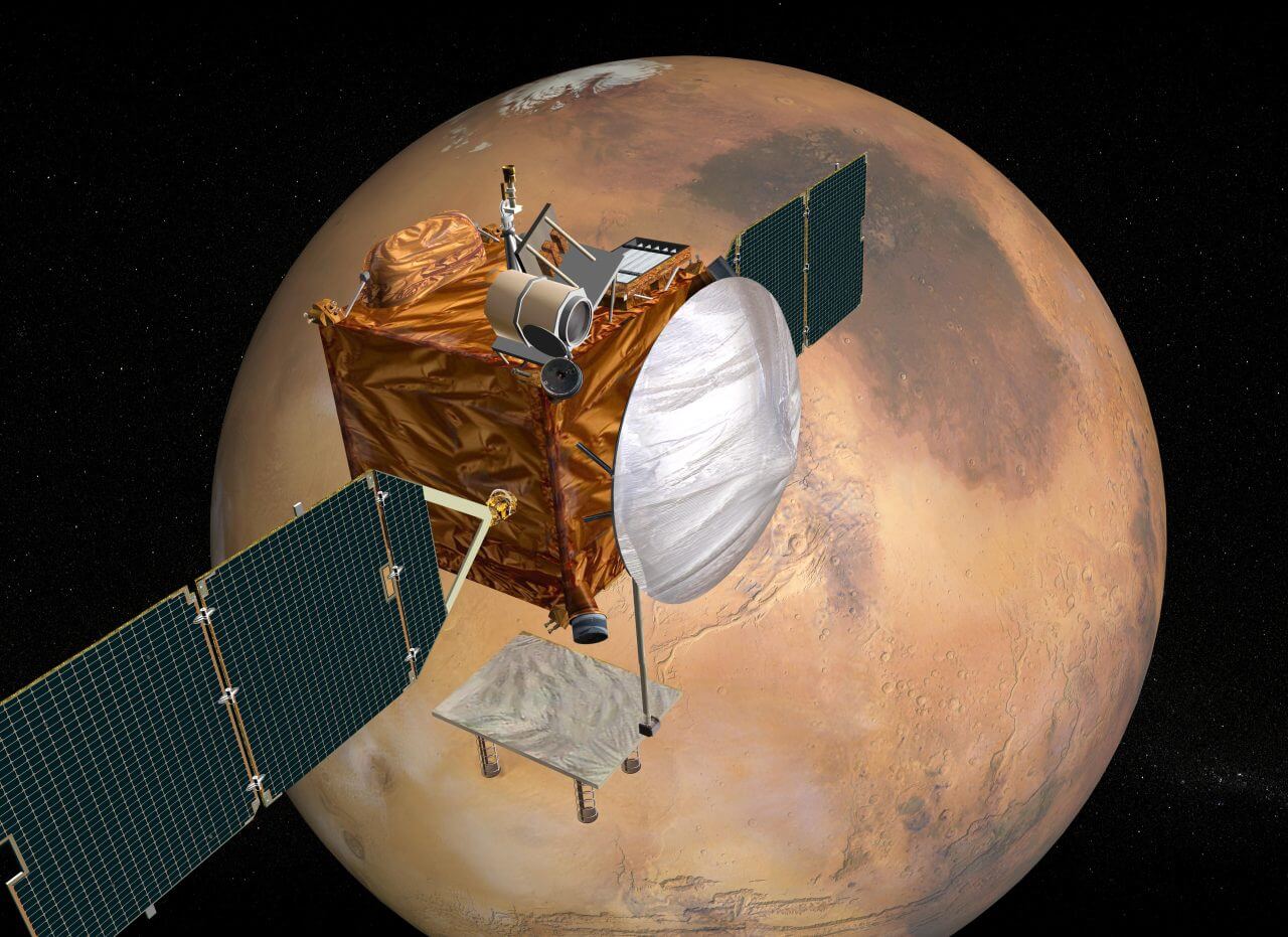 2005年7月に計画が中止されたNASAのMTO＝火星通信衛星のCGイメージ（Credit: NASA/JPL）