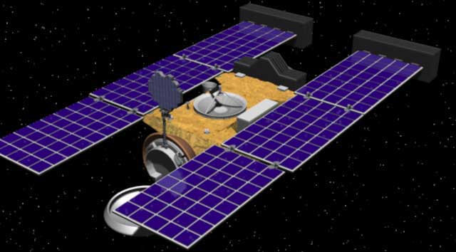 彗星探査機「スターダスト（Stardust）」の想像図 ※太陽電池パネルを展開した状態（Credit: NASA/JPL）