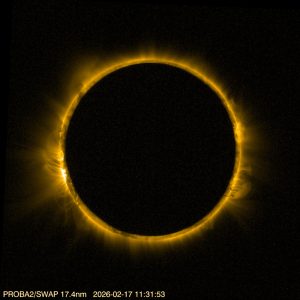 ESAの小型衛星が捉えた“黄金のリング”　2026年2月の金環日食を宇宙で観測