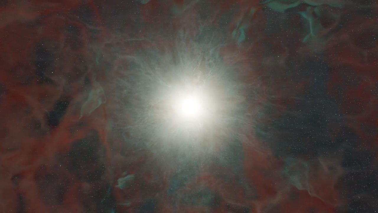 「超新星爆発に失敗してブラックホールになった恒星」の最有力候補を観測 5 図5: M31-2014-DS1の想像図の中心部分。この中にブラックホールと化した中心部があり、物質を吸い込みながら放射していると考えられます。ただしこれは、塵の雲に遮られ、地球から直接見ることはできません。(Credit: Keith Miller, Caltech/IPAC – SELab)