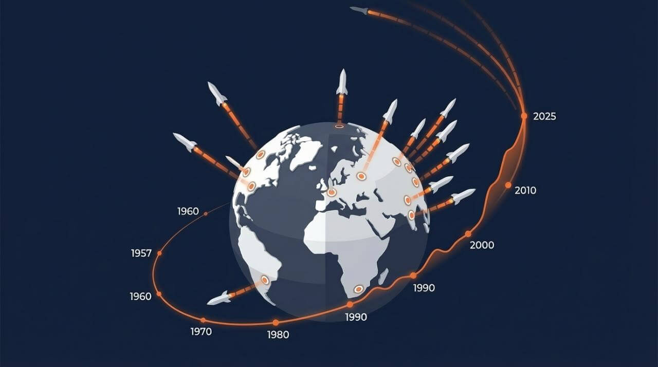 世界のロケット打ち上げ推移(1957〜2025)