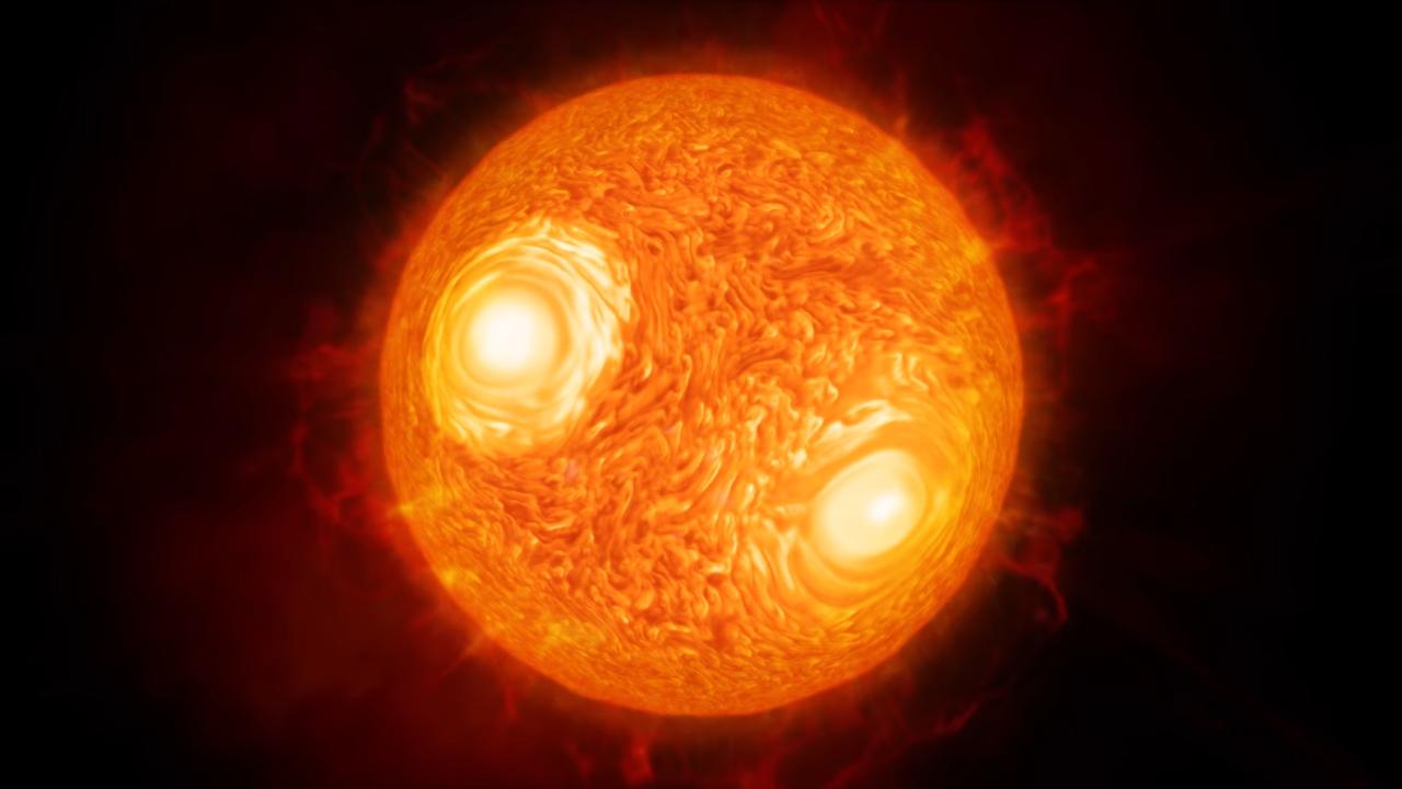 赤色超巨星「アンタレス」の大気に広がる乱流を描いた3D動画