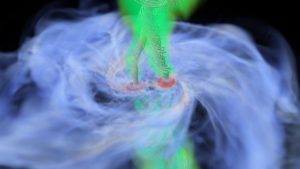 ペアを組む星の接近にはガスと磁場が鍵？　巨大なブラックホールの合体にも関係する研究成果
