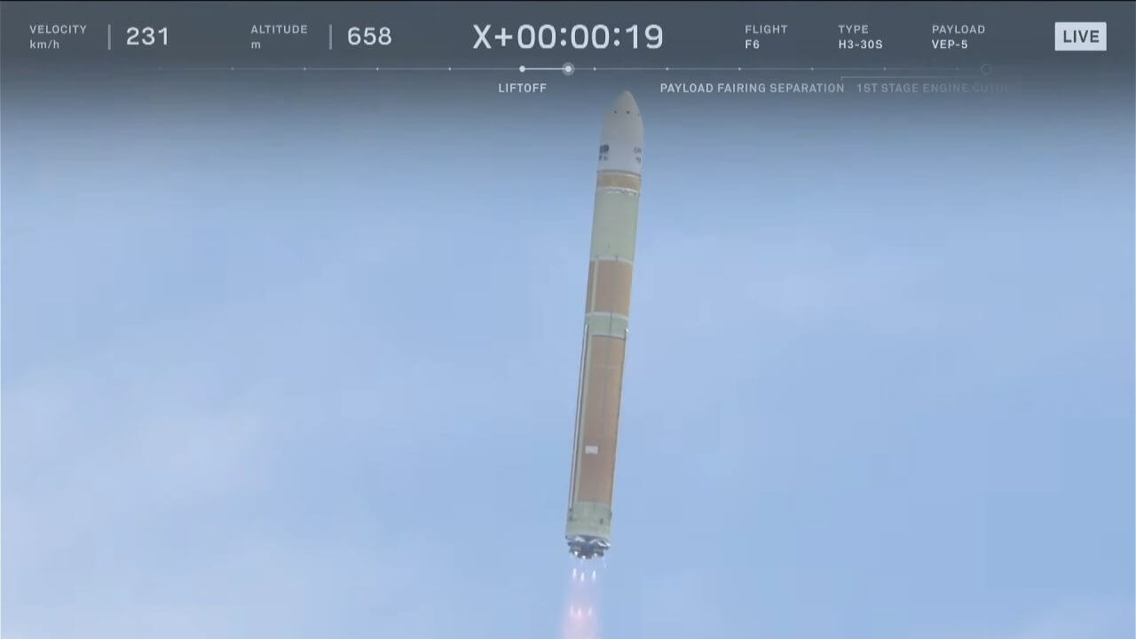 JAXAが「H3」ロケット6号機を打ち上げ 2段目の軌道投入を達成