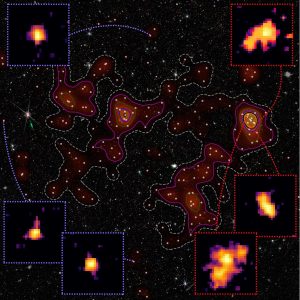 銀河の育ち方は初期宇宙の頃から“住む場所”で違う？　約126億年前の原始銀河団の観測結果