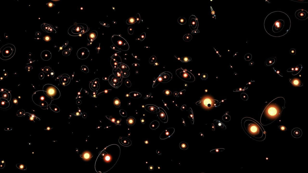 無数の恒星と、そのまわりを巡るさらに多くの惑星たち