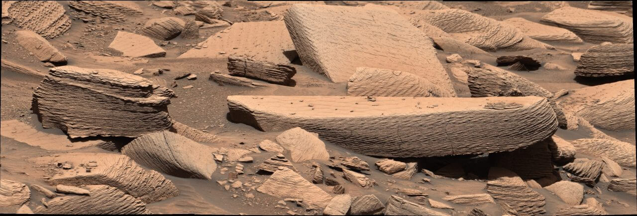 古代の風が作り上げた不思議な岩 NASA火星探査車「キュリオシティ」が撮影 1 NASAの火星探査車「キュリオシティ(Curiosity)」が2024年12月12日に撮影した火星の光景(Credit: NASA/JPL-Caltech/MSSS)