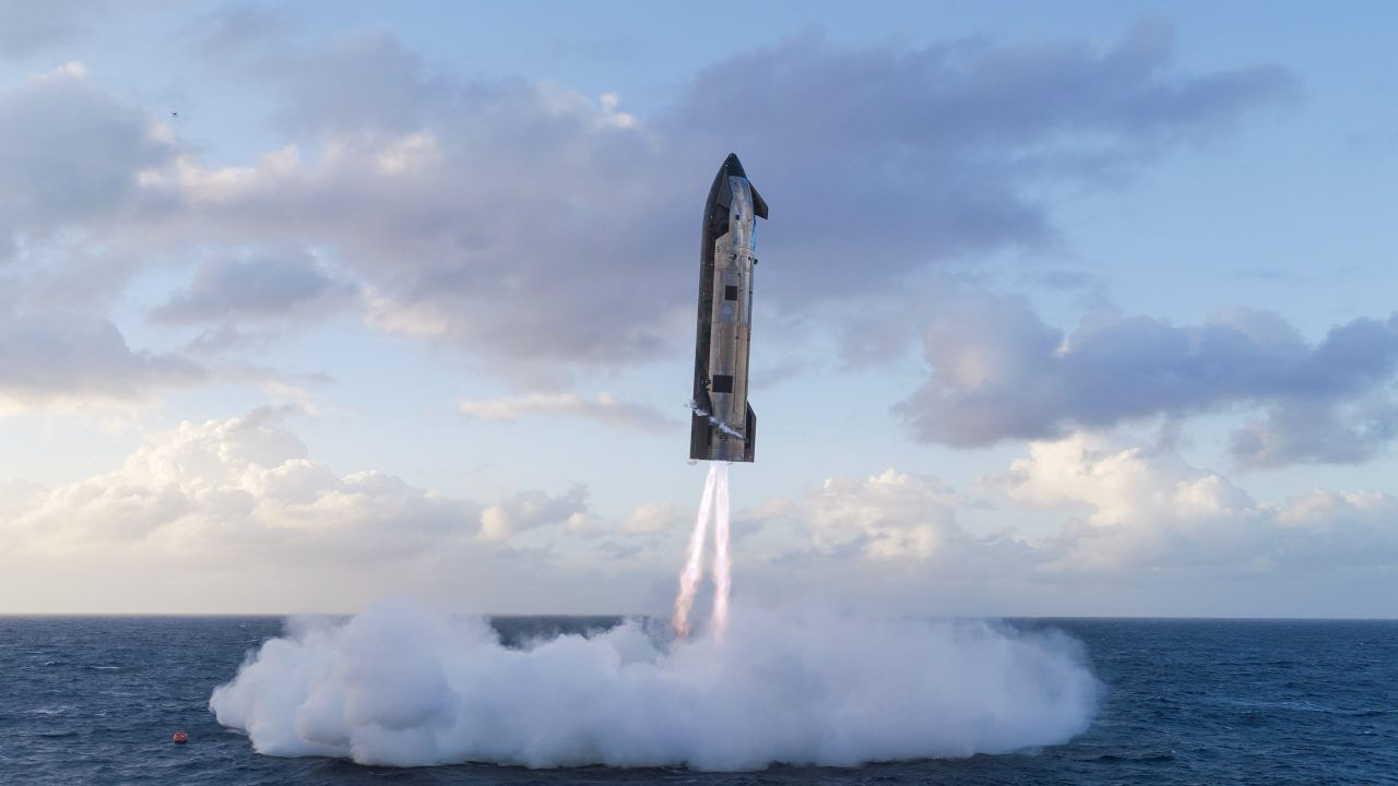 2026年5月の第12回飛行試験でインド洋に着水するStarship（スターシップ）宇宙船（Credit: SpaceX）