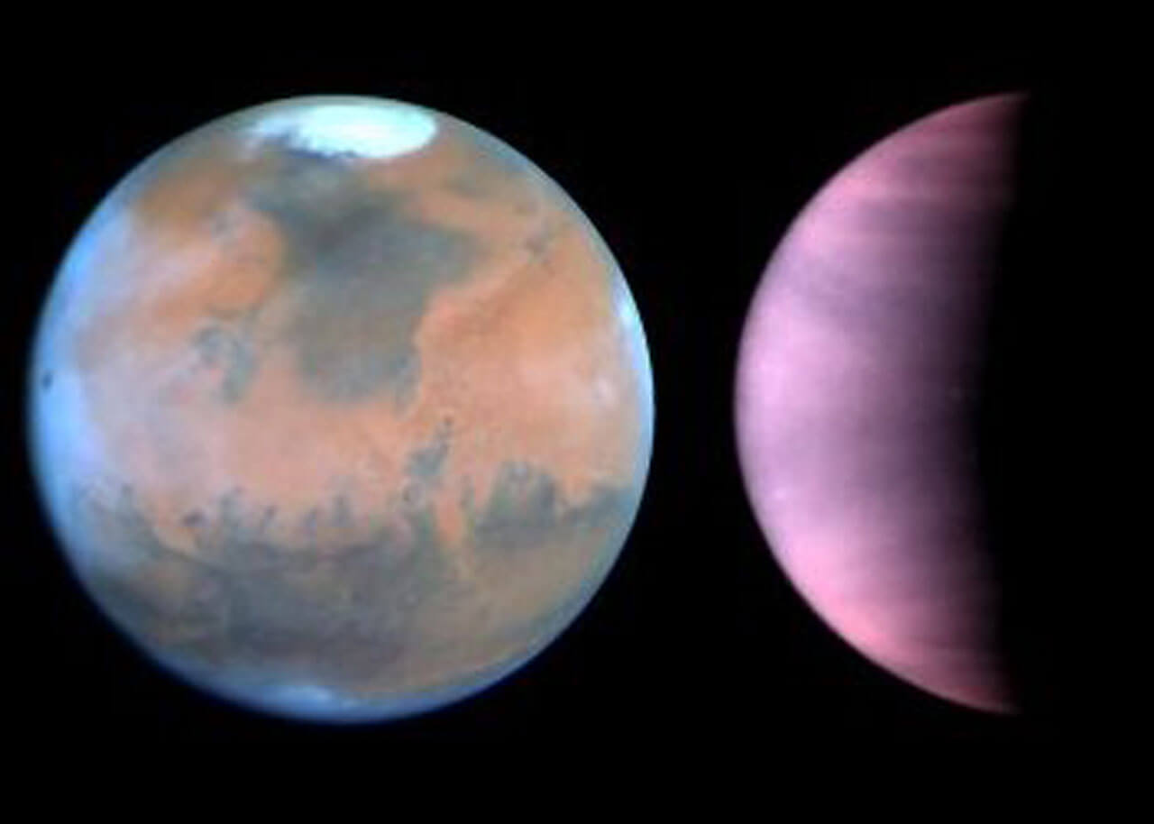 1995年、NASAが天気予報風に紹介した火星と金星の様子