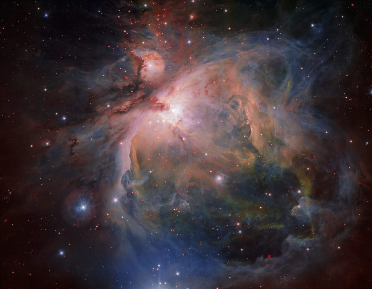 オリオン座の美麗な星形成領域「オリオン大星雲」　ESOの望遠鏡が観測した“星のゆりかご”