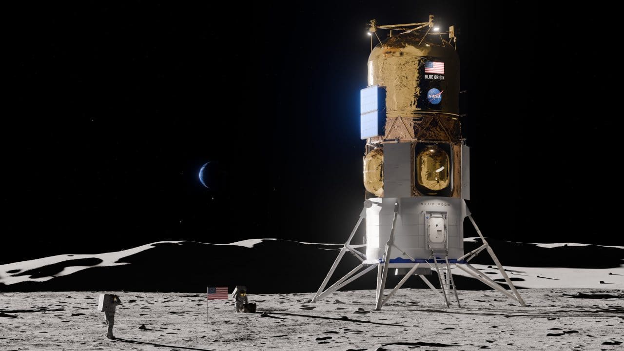 Blue Originが開発中の「Blue Moon Mark 2（ブルームーン・マーク2）」のCGイメージ（Credit: Blue Origin）