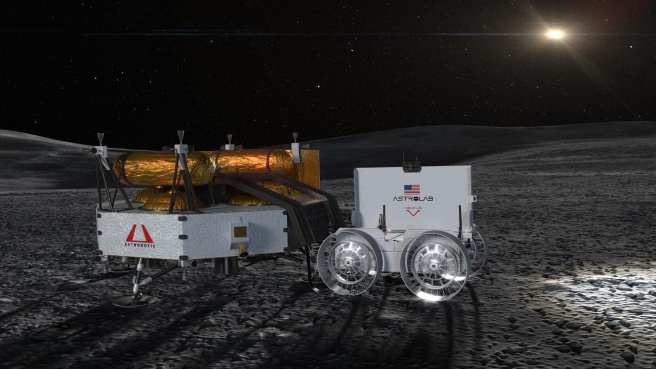 月面へ降りたAstrolab社の探査車「FLIP」のCGイメージ(Credit: Astrolab)